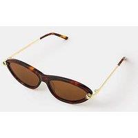 Accessorize Knot Tort Cat Eye Sunglasses - Brown