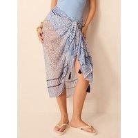 Accessorize Floral Print Sarong - Blue