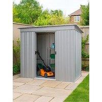 Yardmaster 6 X 4 Ft Double Door Metal Pent Roof Shed With Floor Frame