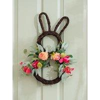 Scottish Everlastings 50Cm Bougainvillea & Eucalyptus Rabbit Wreath