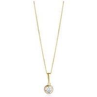 The Love Collection 9Ct Gold Yellow Amethyst Pear Shape Rubover Necklace