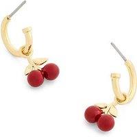 Coach Enamel Cherry Huggie Earrings - Red