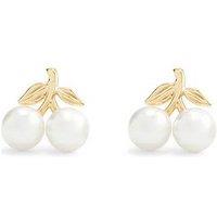 Coach Pearl Cherry Stud Earrings - Cream