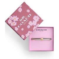Coach Heart Enamel Thin Hinged Bangle Boxed - Green