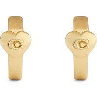 Coach Heart Huggie Earrings - Gold Toned
