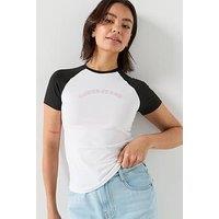 Guess Jeans Gj Colour Block Raglan Sleeve T-Shirt - White