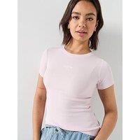 Guess Jeans Gj Short Sleeve Ribbed T-Shirt - Pink