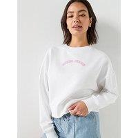 Guess Jeans Gj Drop Shoulder Cropped Sweatshirt - White