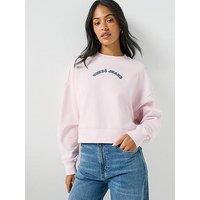 Guess Jeans Gj Drop Shoulder Cropped Sweatshirt - Pink