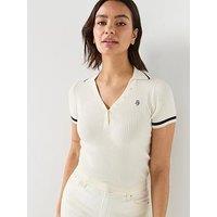 Guess Jeans Gj Short Sleeve Rib Polo T-Shirt- White