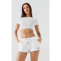 Guess Jeans Gj Short Sleeve Crop Top - White