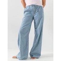 Guess Jeans Gj Striped Extra Wide Leg Trousers - Blue