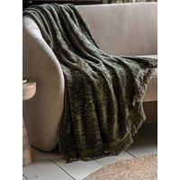 Gallery Direct Willow Chenille Throw Khaki 1300X1700Mm