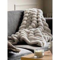 Gallery Direct Ribbed Faux Fur Throw Natural 1300X1700Mm