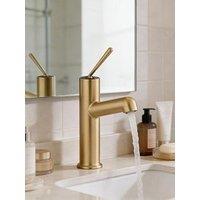 Living And Home Gold Metal Basin Mixer Tap With Zinc Alloy Handle