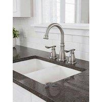 Living And Home Brushed Effect Double Handle Bathroom Sink Faucet With Drainer