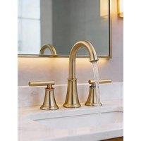 Living And Home Gold Double Handle Bathroom Sink Faucet With Drainer