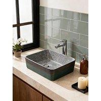 Living And Home Rounded Rectangle Ceramic Countertop Washbasin Vessel Sink