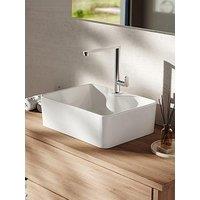 Living And Home Rectangular Ceramic Countertop Basin With Central Drain Set
