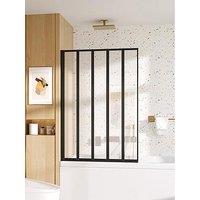 Living And Home 5 Panel Folding Transparent Glass Over Bath Shower Screen