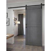 Living And Home Wooden Sliding Door Barn Door With 6.6Ft Steel Hardware Kit