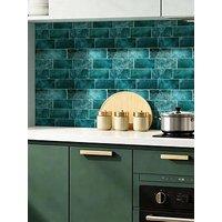 Living And Home 10Pcs Green Self-Adhesive Water Proof Wall Tile Stickers