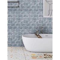 Living And Home 10Pcs Marble Self-Adhesive Wall Tile Stickers Grey