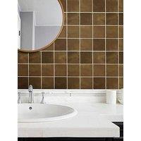 Living And Home 10Pcs Self-Adhesive 9-Grid Wall Tile Stickers Terracotta