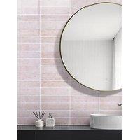 Living And Home Set Of 10 Light-Pink Self-Adhesive Wall Tile Stickers