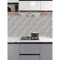 Living And Home 10 Pcs Peel And Stick Marble Wall Tile Dark Grey