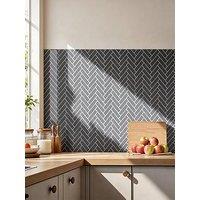 Living And Home 10Pcs Grey Self-Adhesive Wall Tile Stickers