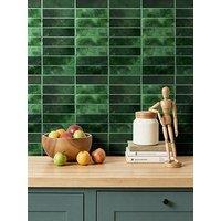 Living And Home 10Pcs Green Self-Adhesive Wall Tile Stickers