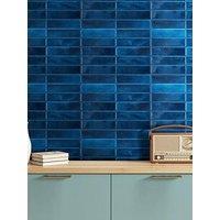 Living And Home 10Pcs Dark Blue Self-Adhesive Wall Tile Stickers