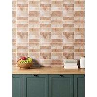 Living And Home 10Pcs Brown Self-Adhesive Wall Tile Stickers