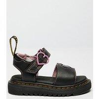 Dr Martens Toddler Marlowe Hearts Leather Sandal - Black