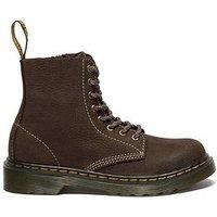 Dr Martens Junior 1460 Pascal J 8 Eye Boot Dark Brown Tumbled Nubuck