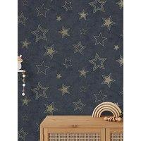 Holden Decor Stardust Midnight Blue/Gold Wallpaper