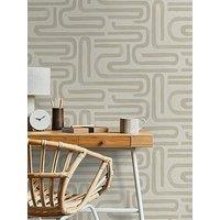 Holden Decor Brushed Geo Neutral Wallpaper