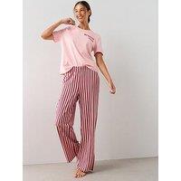 The Very Collection Brunch Club Short Sleeve Tshirt And Wide Leg Pyjama Set