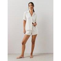 The Very Collection Jersey Revere Short Pyjama Set - Cream