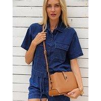 Luella Grey Margy Zip Top Crossbody Bag - Camel