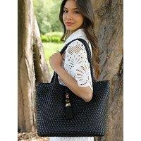 Luella Grey Saskia Black Large Woven Tote Bag - Black