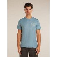 Icebreaker Mens 150 Tech Lite Printed T-Shirt - Blue