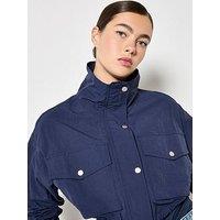 Apricot Sporty Cropped Jacket - Blue