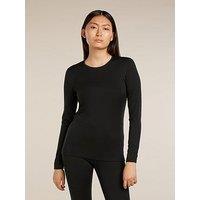 Icebreaker Womens 200 Oasis Long Sleeve Crew Top - Black