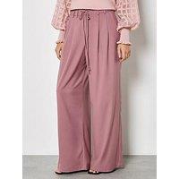 Apricot Pleat Detail Wide Leg Trousers - Pink