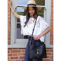 Luella Grey Suky Black Medium Woven Crossbody