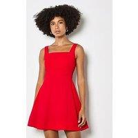 Apricot Fit And Flare Mini Dress - Red