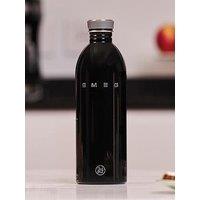 Smeg 24Bottles Lightweight And Leakproof Urban Bottle, Stainless Steel, 1L, Black