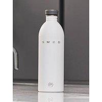 Smeg 24Bottles Lightweight And Leakproof Urban Bottle, Stainless Steel, 1L, White